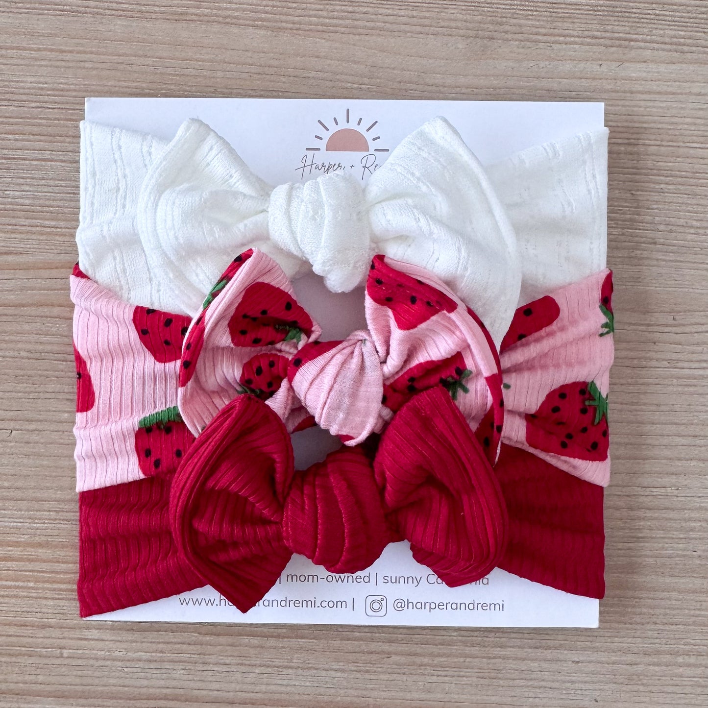 Berry Sweet 🍓 | Fruit Print Baby Bow Bundle
