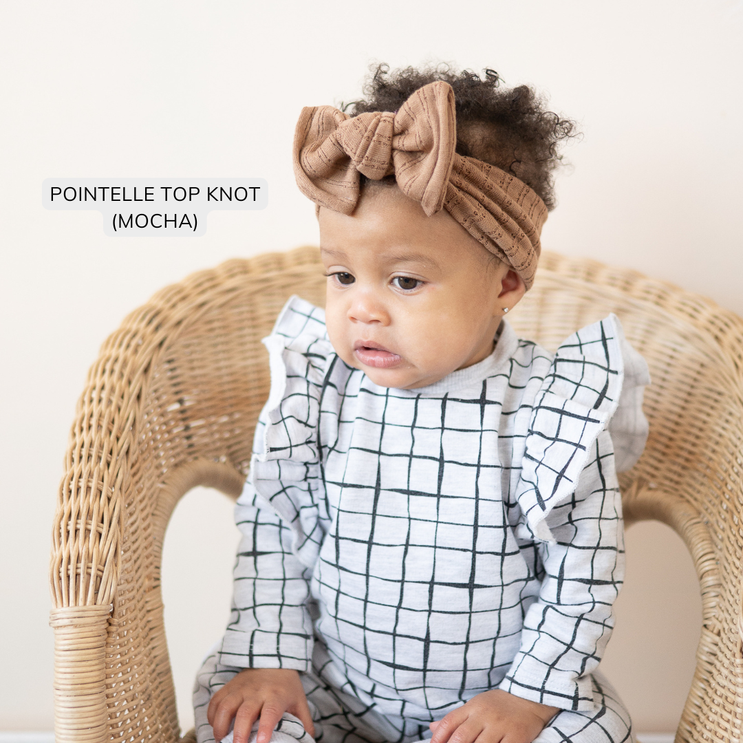 Mocha Pointelle Baby Headband