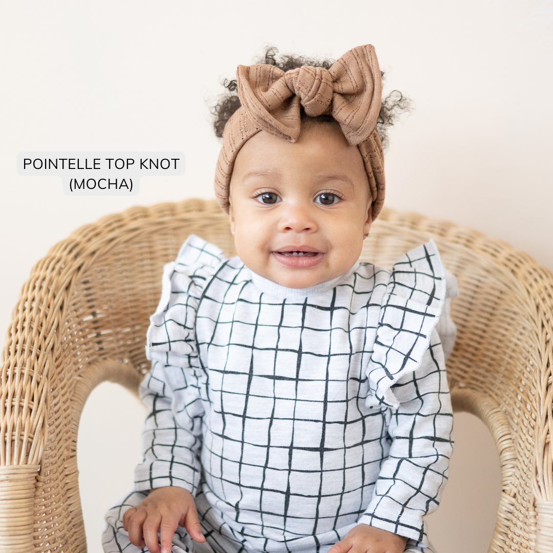 Mocha Pointelle Baby Headband