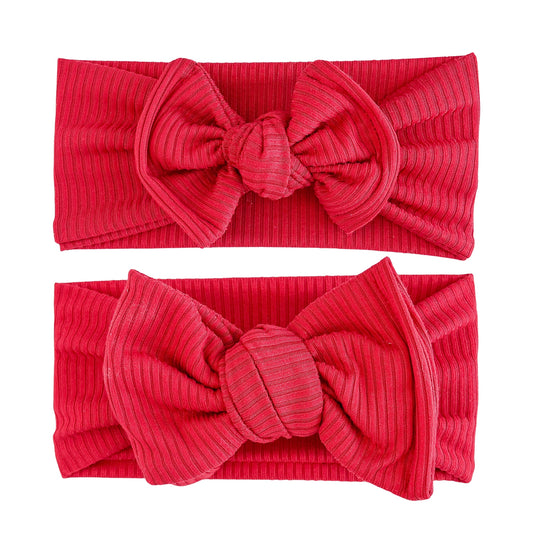 Red Ribbed Headband