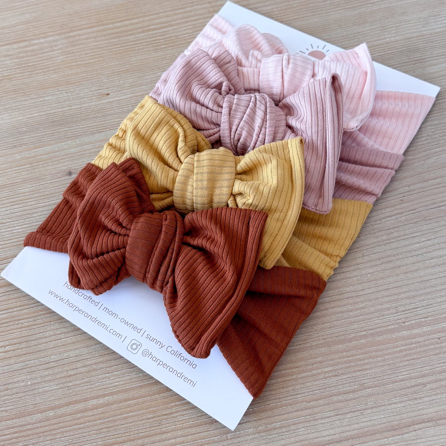 Ribbed Basics Bow Bundle | Sunset Solids