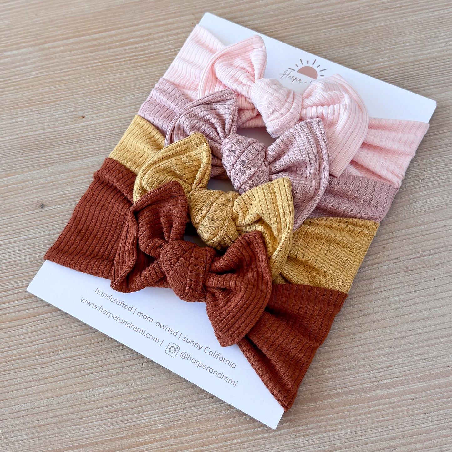 Ribbed Basics Bow Bundle | Sunset Solids