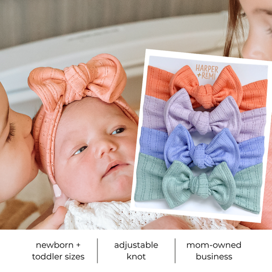 Sprinkle Party | Pointelle Baby Bow Bundle