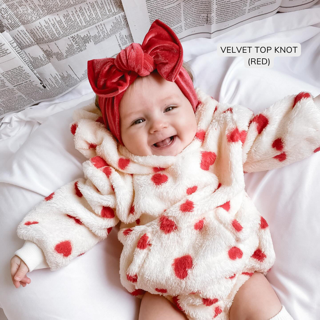 Shimmery Mauve Velvet Baby Top Knot