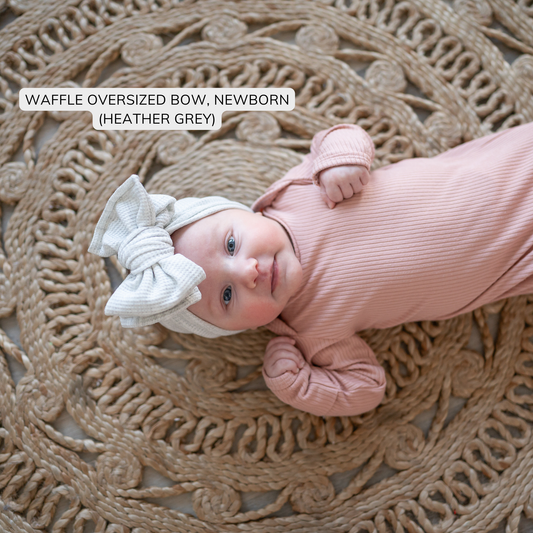 Light Heathered Gray Waffle Baby Headband