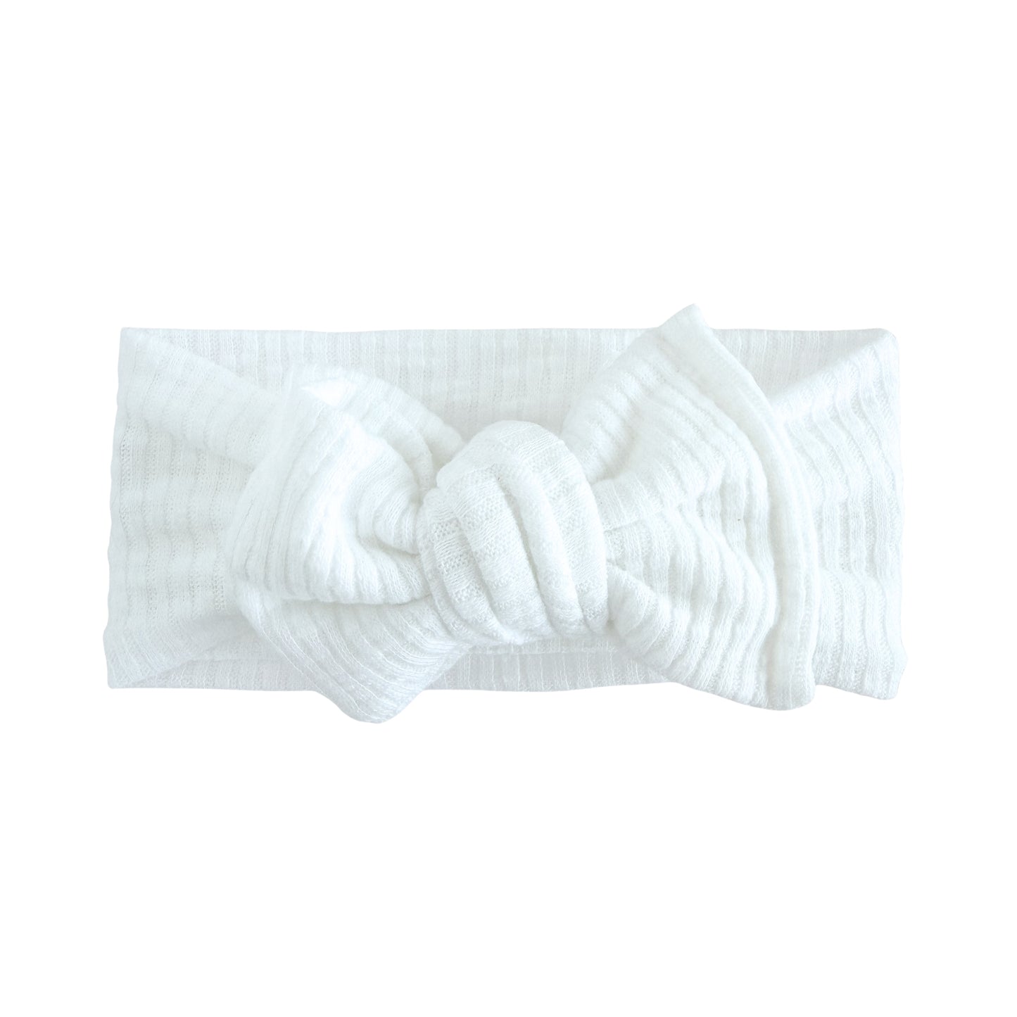 White Crepe Ribbed Baby Headband