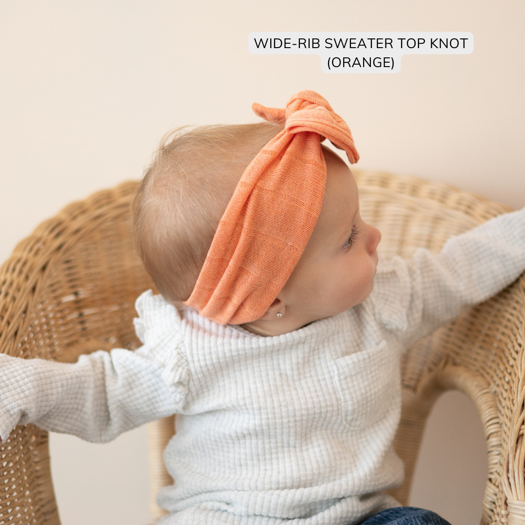 Orange Sweater Wide Ribbed Baby Headband