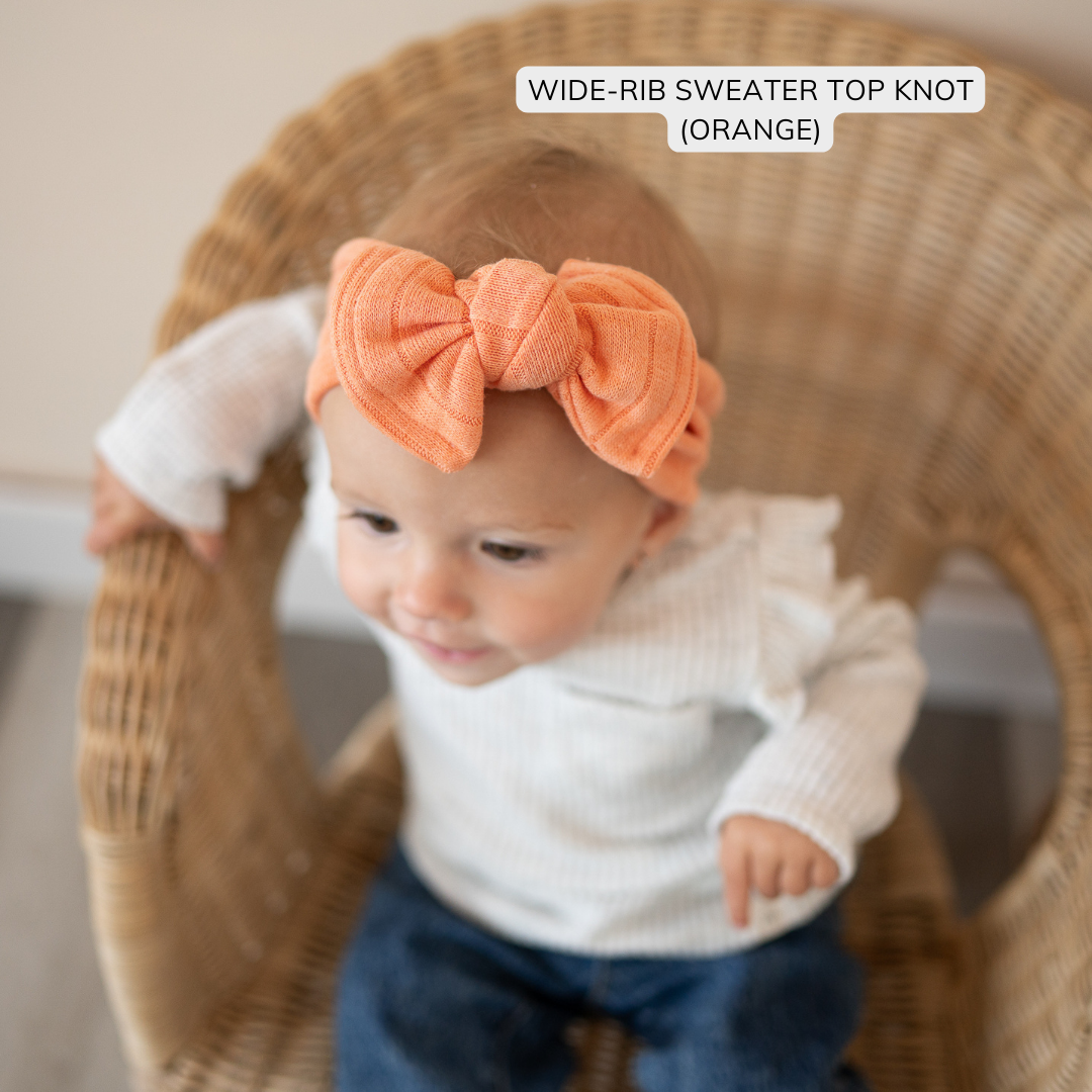 Orange Sweater Wide Ribbed Baby Headband