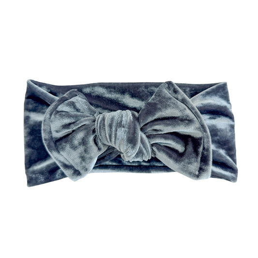 Winter Sky | Blue-Grey Velvet Baby Top Knot