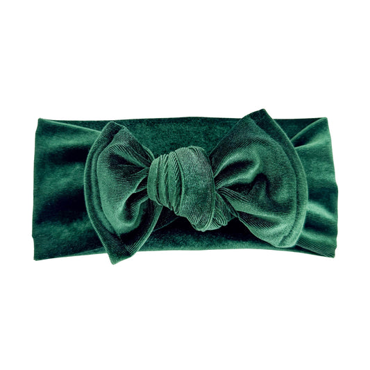 Evergreen Velvet | Green Baby Top Knot