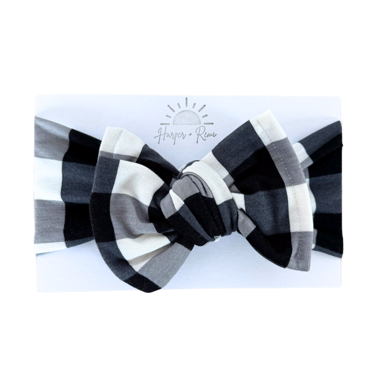 Black & White Buffalo Print | Cotton Jersey Oversized Bow