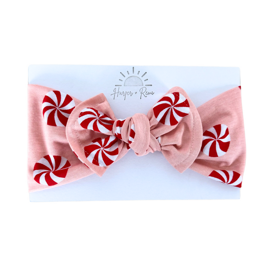 Pink Christmas Candies | Cotton Top Knot Bow