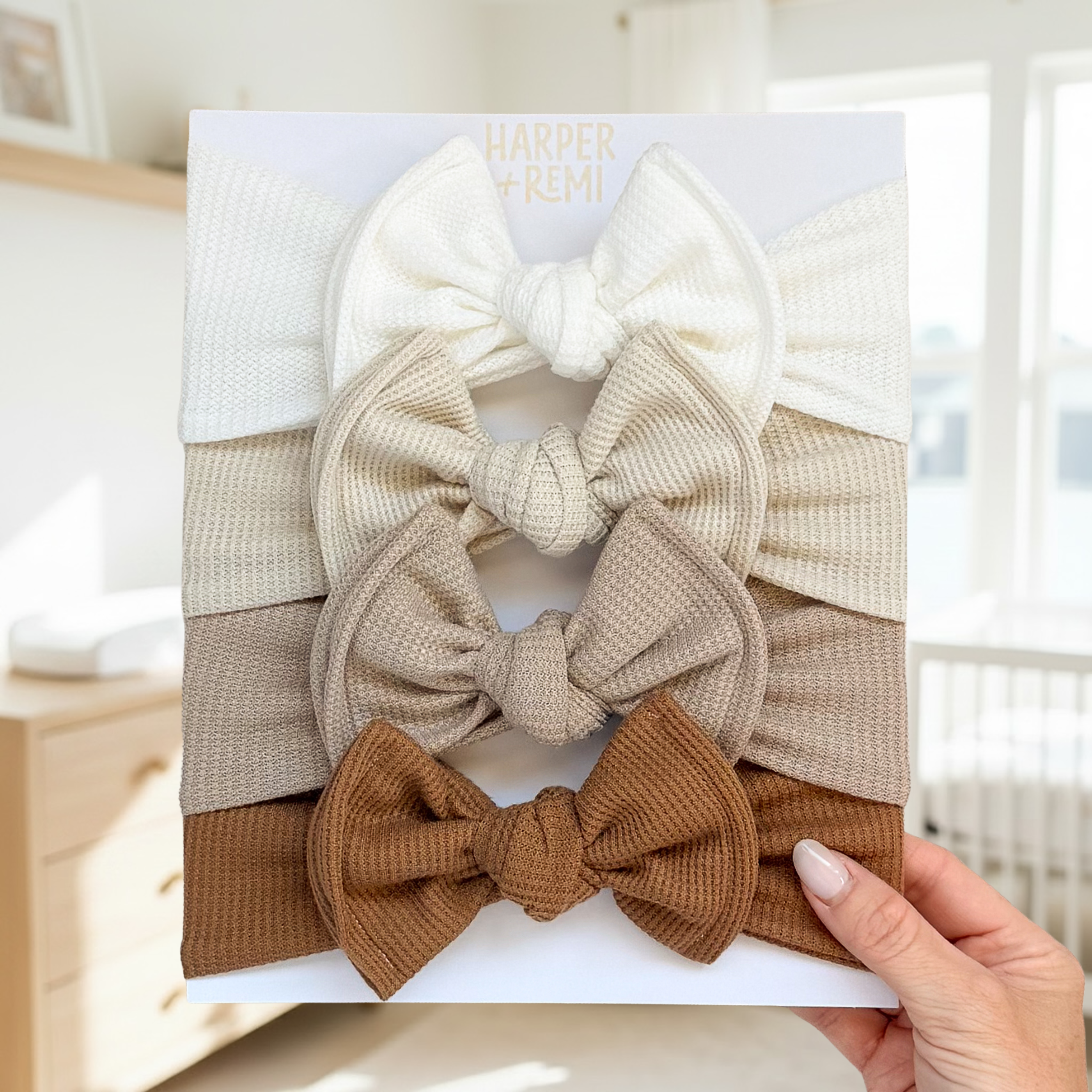 Everyday Neutrals | Waffle Baby Bow Bundle – Harper + Remi