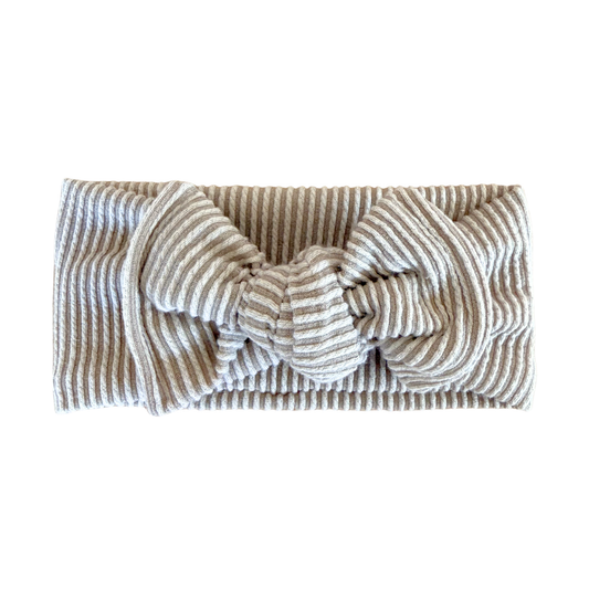 Taupe Chunky Ribbed Top Knot