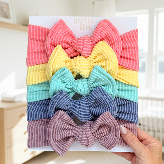 Summer Sorbet | Chunky Ribbed Baby Bow Bundle