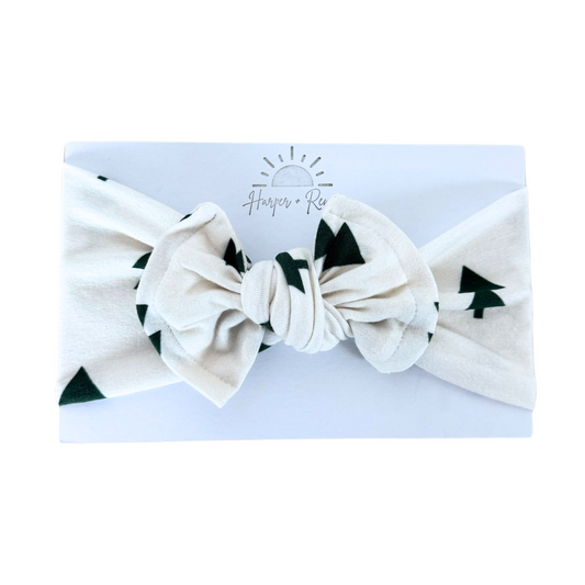 Christmas Trees | Cotton Jersey Top Knot Bow