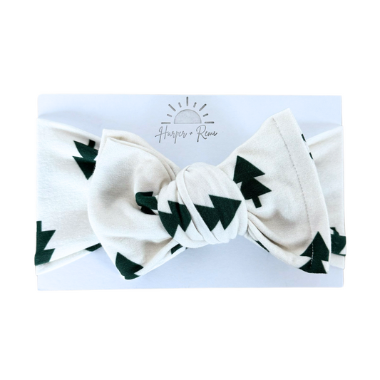 Christmas Trees | Cotton Jersey Oversized Bow