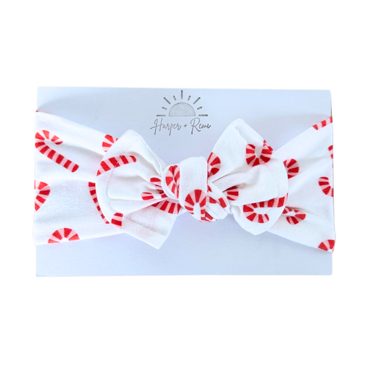 Candy Canes | Cotton Jersey Top Knot Bow