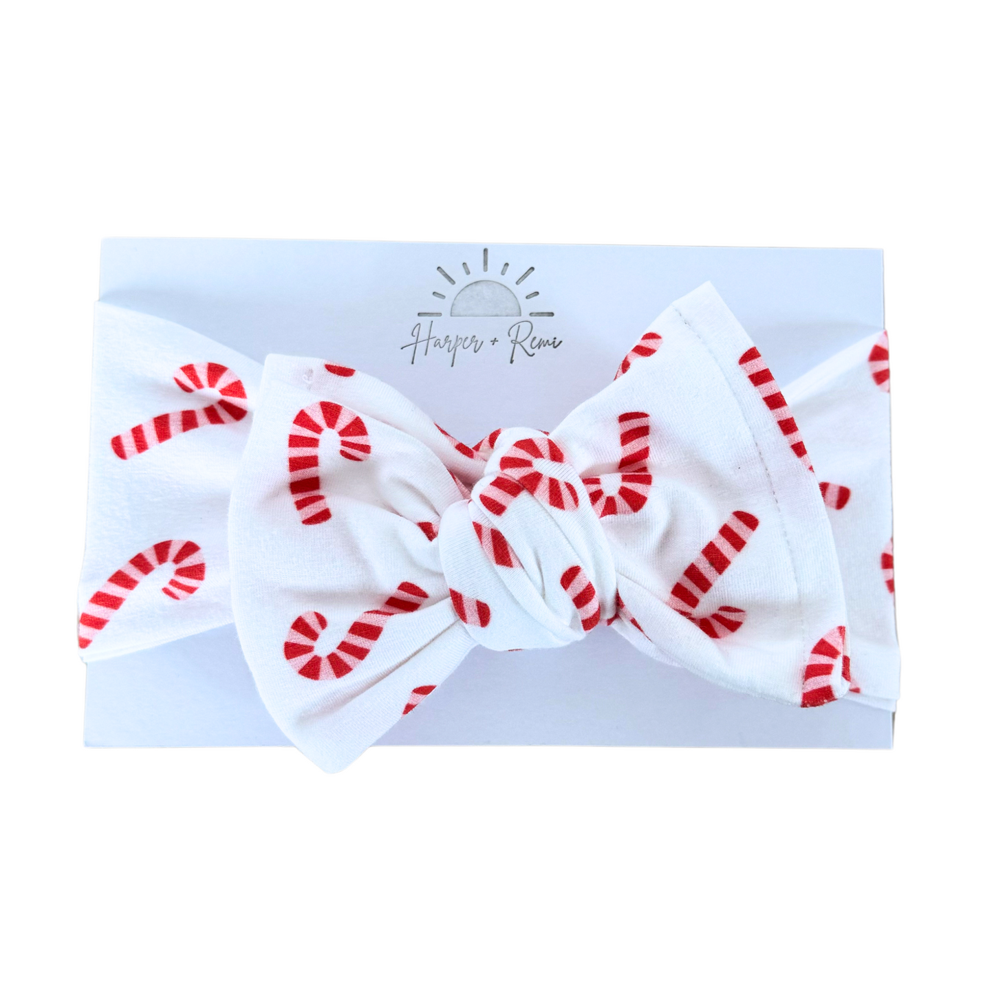 Candy Canes | Cotton Jersey Oversized Bow