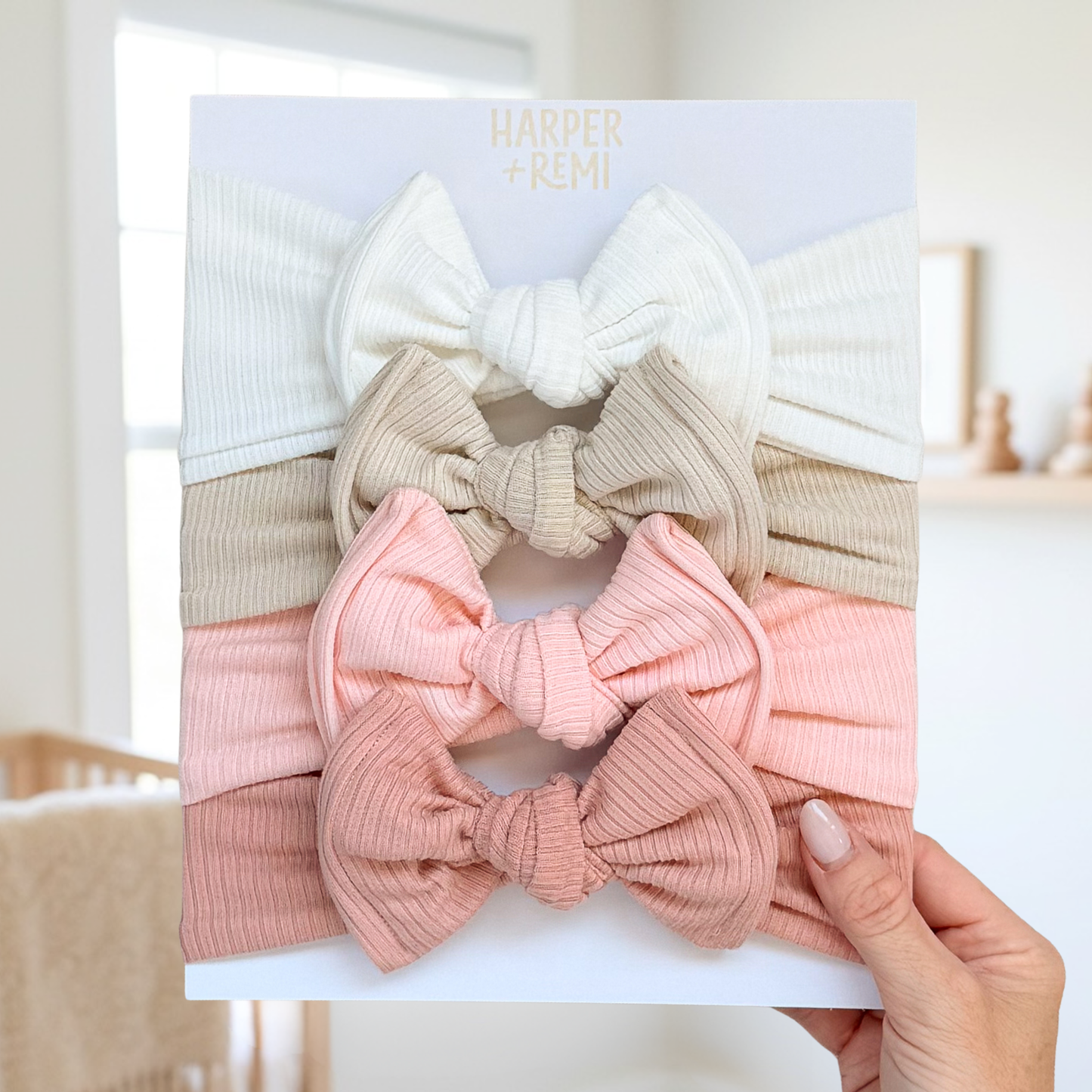 Everyday Essentials (Neutral + Pink) | Ribbed Baby Bow Bundle