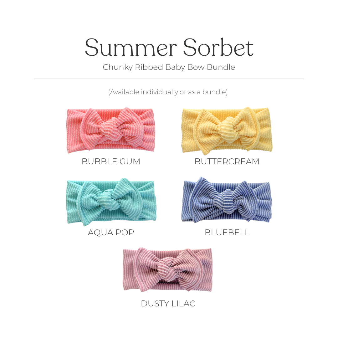 Summer Sorbet | Chunky Ribbed Baby Bow Bundle