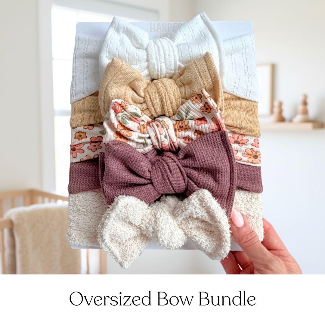 Signature Textures Sampler (Spiced Autumn) | Mixed Fabric Baby Bow Bundle