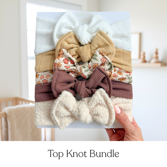 Signature Textures Sampler (Spiced Autumn) | Mixed Fabric Baby Bow Bundle