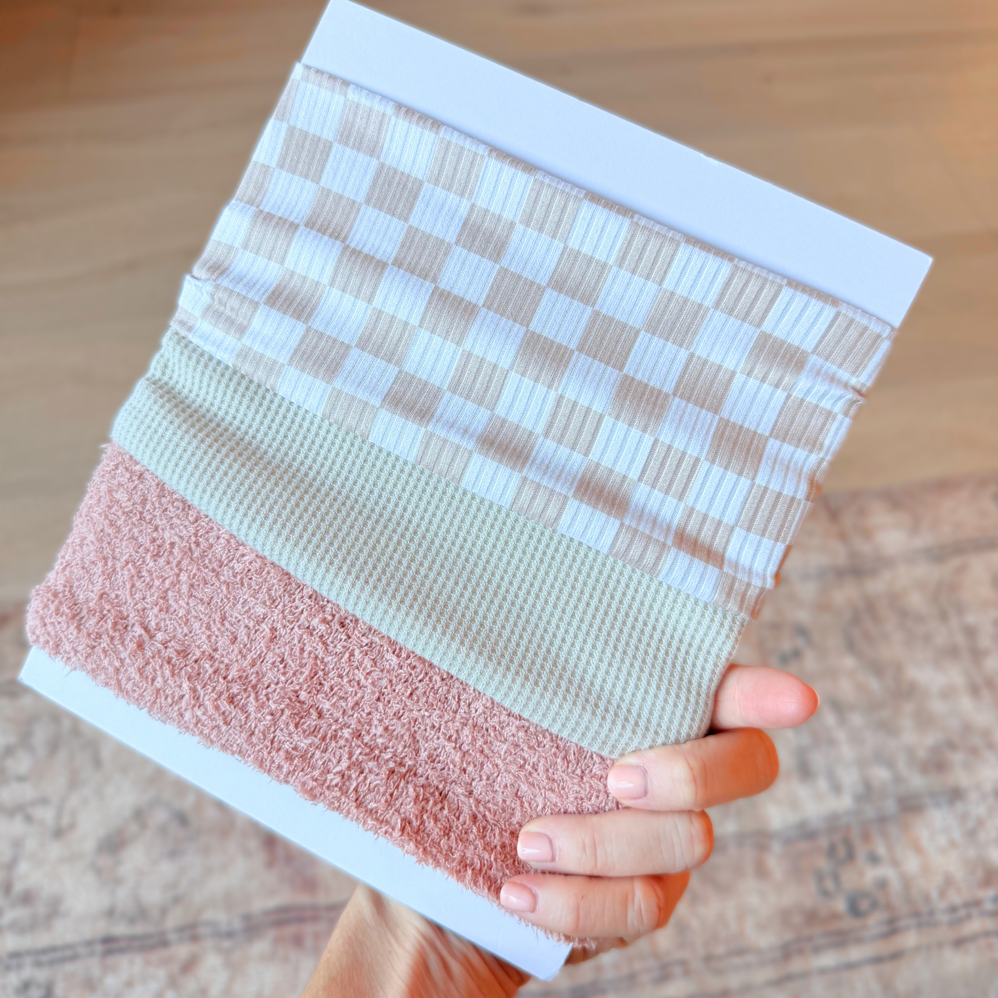 Cozy Neutral Checks Bow Bundle