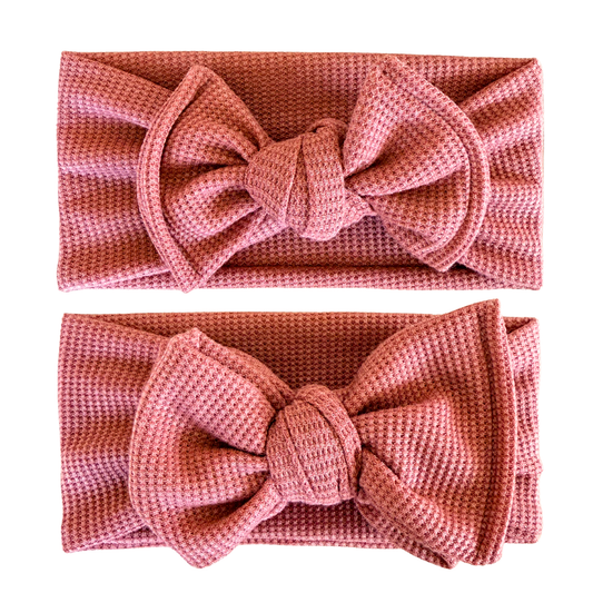 Clay Rose Waffle Baby Headband