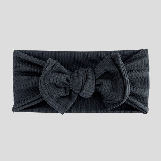Black Ribbed Headband