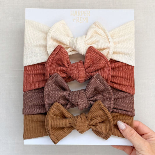 Desert Rose Basics (Neutral + Clay Rose) | Waffle Baby Bow Bundle