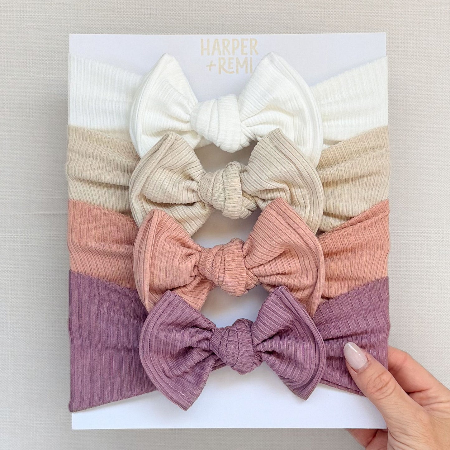 Girly Girl Essentials (Pink + Purple) | Ribbed Baby Bow Bundle