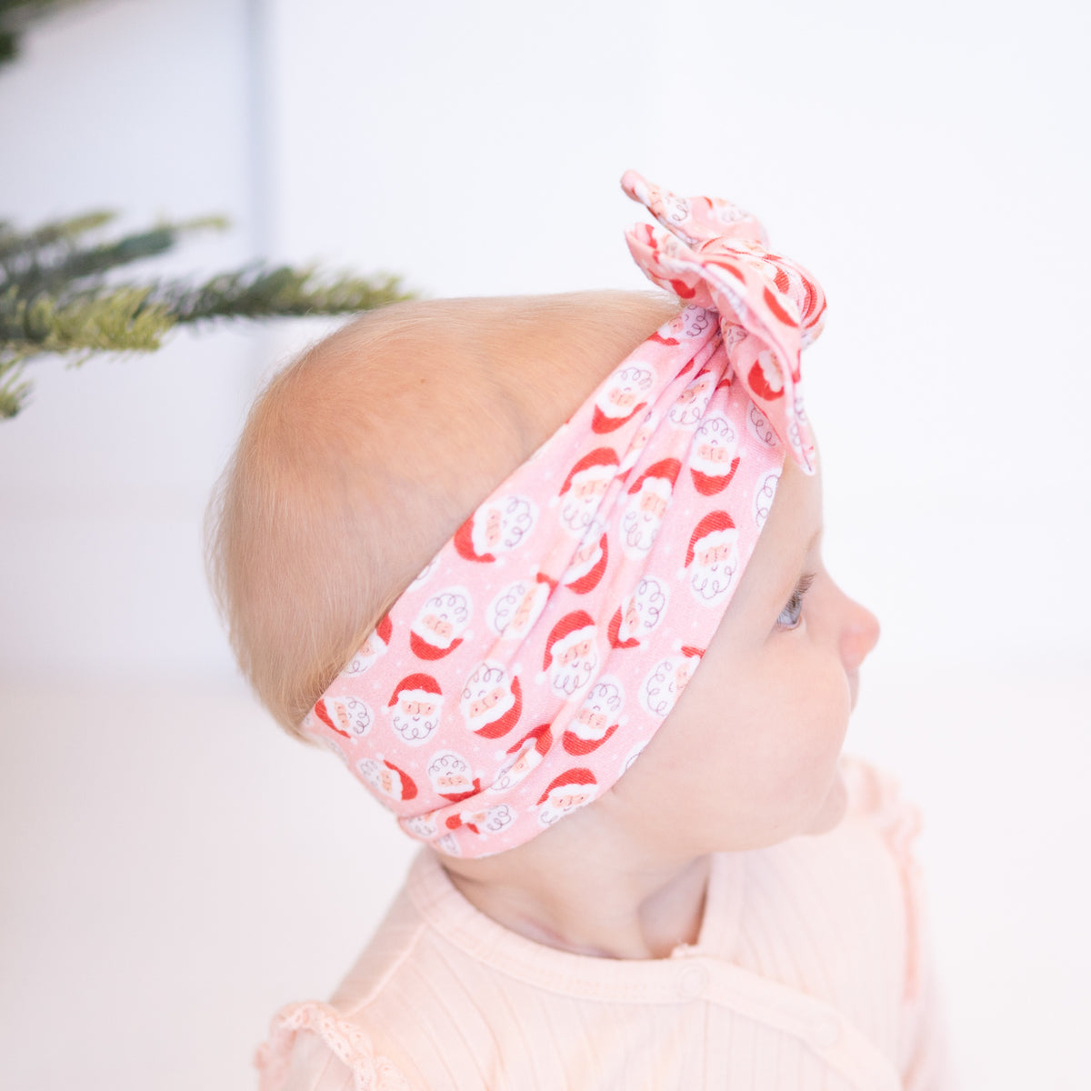 Pink Santa Christmas Baby Headband