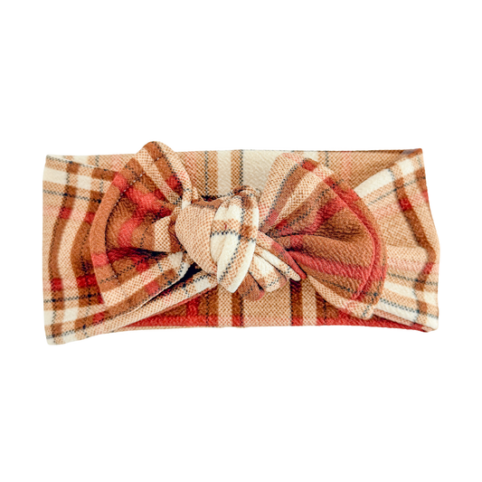 Autumn Plaid Bullet Top Knot