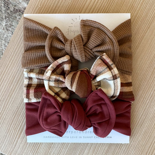 Fall Top Knot Bundle | Thanksgiving Plaid