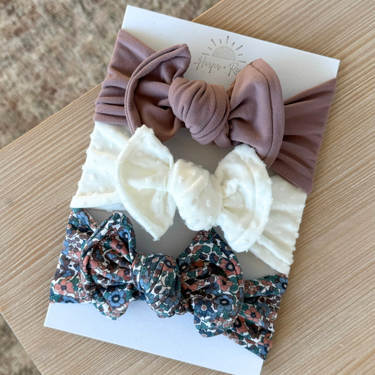 Fall Top Knot Bundle | Dusty Purple Floral