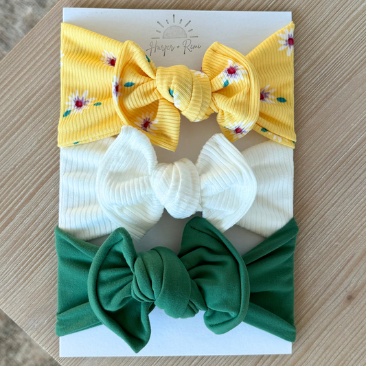 Mixed Top Knot Bundle | Yellow Daisy