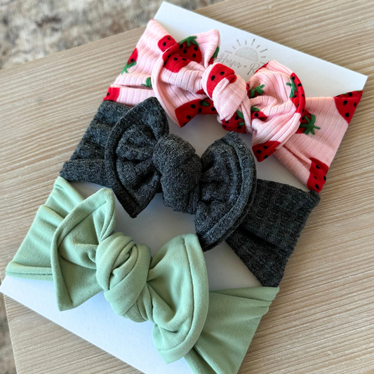 Mixed Top Knot Bundle | Pink Strawberry