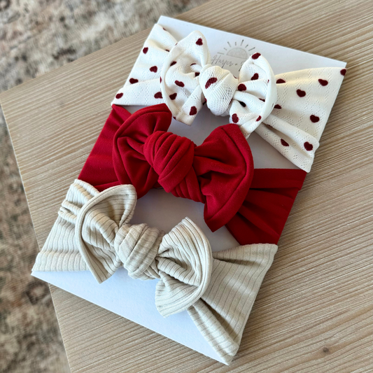 Mixed Top Knot Bundle | Red Hearts