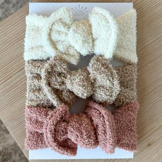 Winter Top Knot Bundle | Boucle Teddy Bear