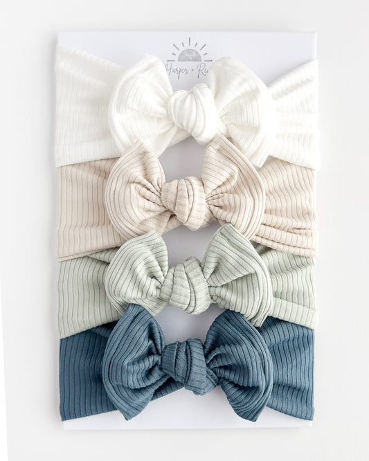 Solid Blue Basics | Ribbed Top Knot Bundle