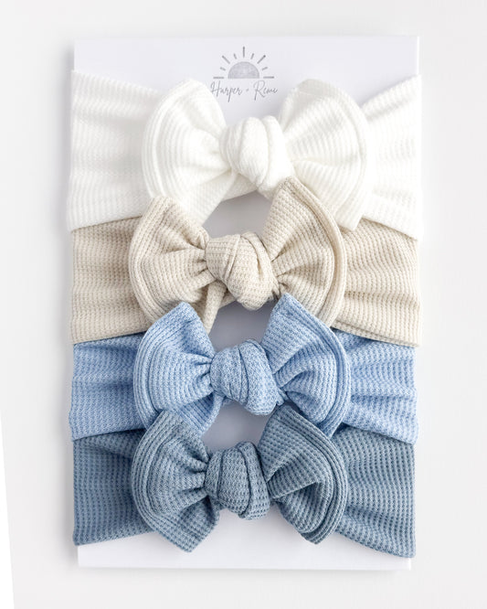 Solid Blue Basics | Waffle Top Knot Bundle