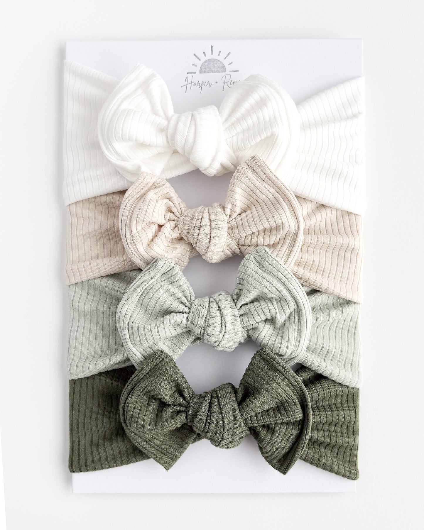 Solid Green Basics | Ribbed Top Knot Bundle
