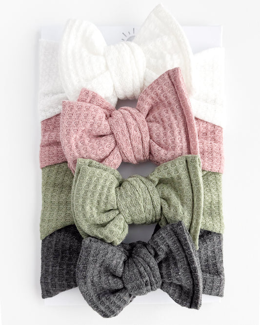 Solid Spring Basics | Honeycomb Waffle Oversized Bow Bundle