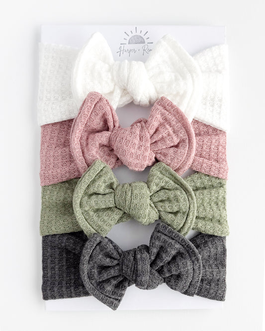 Solid Spring Basics | Honeycomb Waffle Top Knot Bundle
