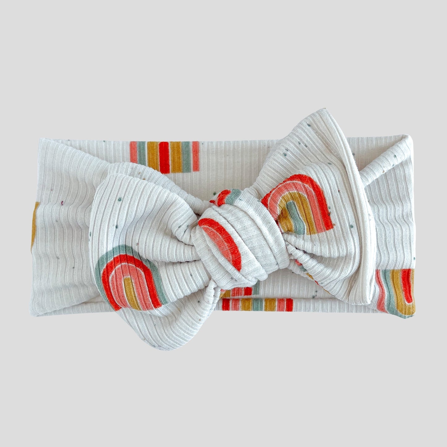 Neutral Rainbows Ribbed Baby Headband