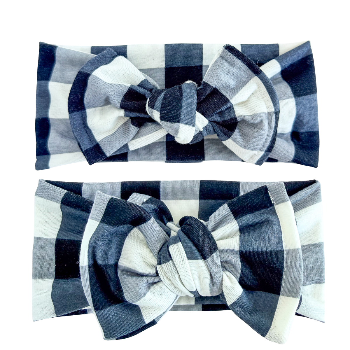 Black & White Buffalo Plaid Baby Headband