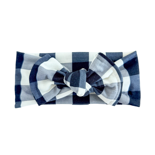Black & White Buffalo Plaid Baby Headband