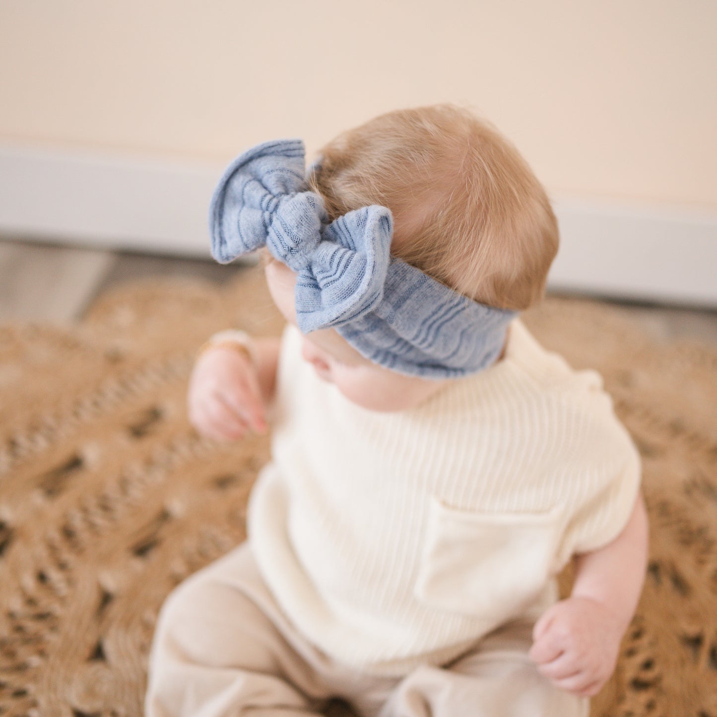 Dusty Blue Brushed Ribbed Baby Headband