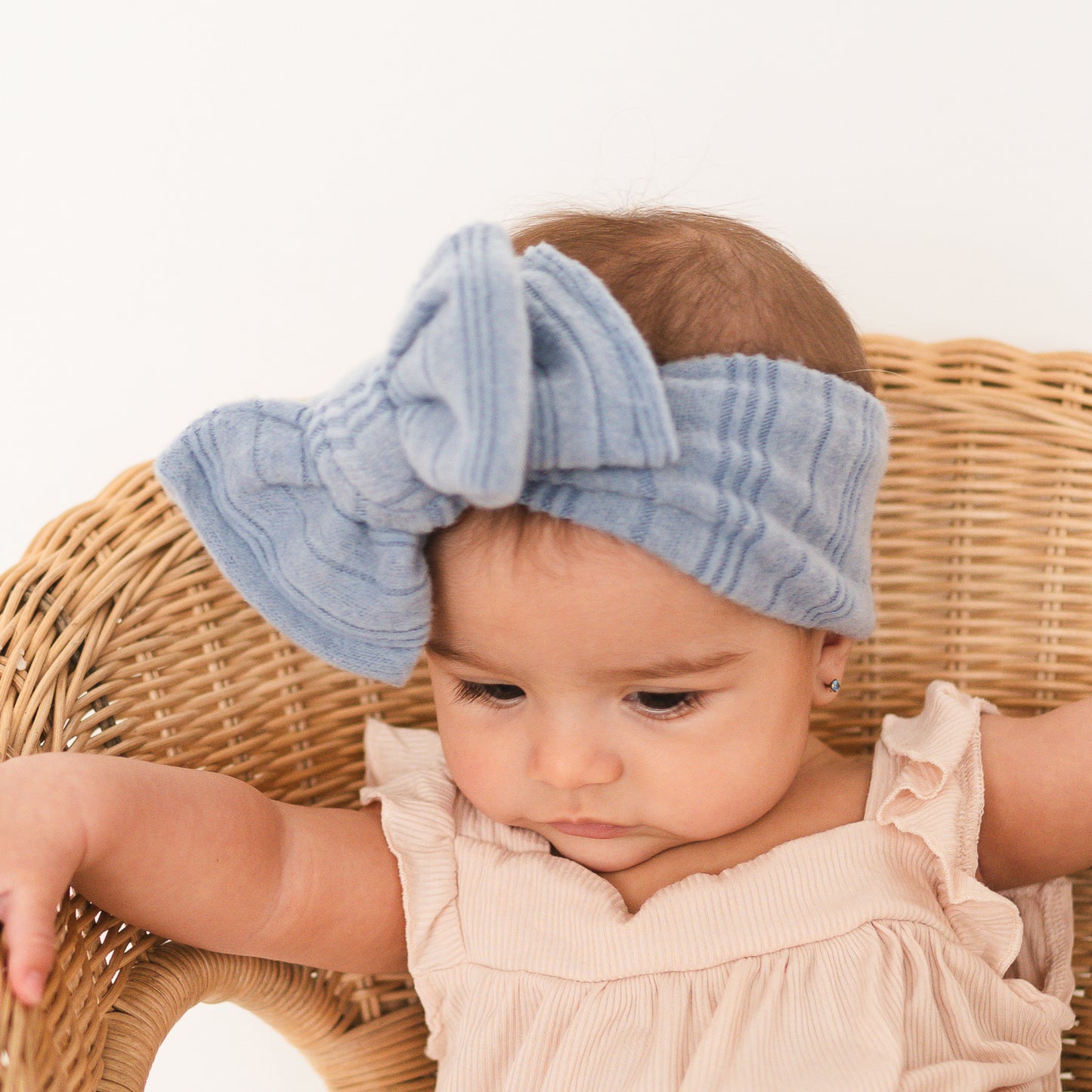 Dusty Blue Brushed Ribbed Baby Headband